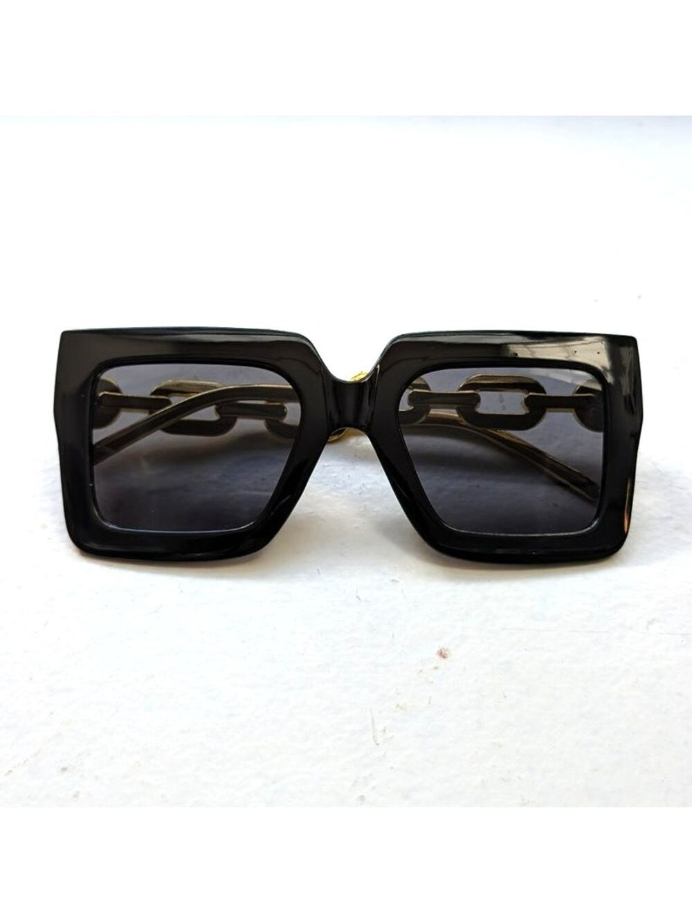 Retro Black Chic Square Sunglasses Aviator Minimalist Festival Sunnies Shades